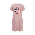 thumbnail image 5 of Honeeladyy Plus Size Tops for Women's Oversized Short Nightgown Fashion Chest Print Short Sleeve Nightdress for Memorial Day(Pink,S), 5 of 5