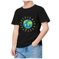 thumbnail image 4 of Boys Tshirts Kids Summer Breathable Short Sleeve Tops Children Earth Cartoon Printed Children's Day T Shirt Summer Tops Black 6 Years-7 Years, 4 of 4