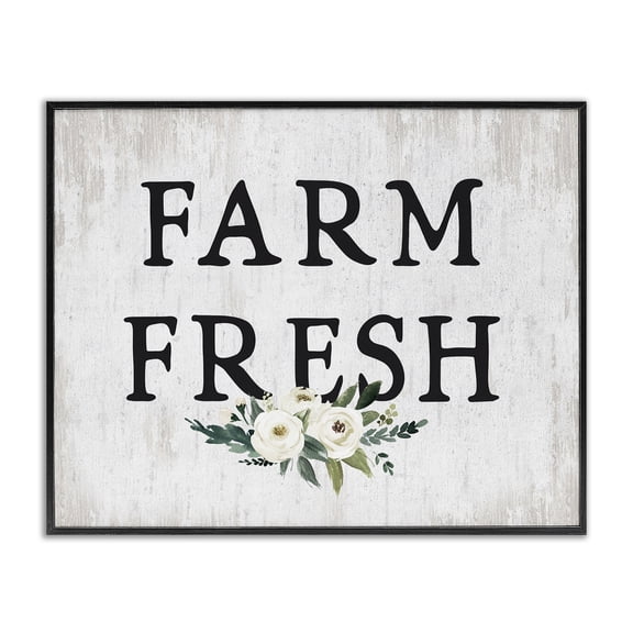 Stupell Industries Shabby Chic Farm Fresh with Roses Black Framed Giclee Art, 14 x 11, by Lettered and Lined