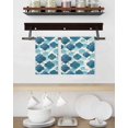thumbnail image 3 of Blue Geometric Moroccan Kitchen Dish Towels for Drying Dishes Set of 3, Abstract Art Blue Ombre Modern Waffle Weave Microfiber Hand Tea Bathroom Towels Quick Dry & Absorbent Towel 15.7x23.6, 3 of 7