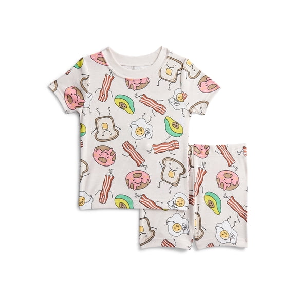 Wonder Nation Toddler Boys Short Sleeve Tee and Shorts Cotton Pajama Set, 2-Piece, Sizes 12M-5T