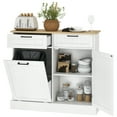 thumbnail image 1 of HOMCOM Tilt Out Trash Cabinet, Kitchen Island with 2 Drawers, White, 1 of 10