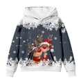 thumbnail image 4 of Byoo Toddler Girls Sweatshirts Cartoon Deer Graphic Crew Neck Long Sleeve Sweatshirt Girls Xmas Autumn Winter Holiday Hoody, 4 of 4