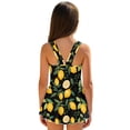 thumbnail image 2 of Xoenoiee Lemon Leaves Print Girls One Piece Swimsuits Sleeveless Swim Dress for Girls Hawaiian Skirted Bathing Suit Summer Swimwear, Size 3-4 Years, 2 of 7