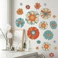 thumbnail image 3 of Boho Retro Floral Wall Decals Large Vintage Flower Wall Stickers Colorful Hippie Flower Wall Art Stickers for Bedroom, Living Room, Offices, Sofa, TV Backdrop Decoration, 3 of 8