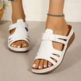 thumbnail image 5 of Norvail Womens Wedge Sandals Slip On Arch Support Slides Recovery Summer Beach Slippers Comfortable Plantar Fasciitis Arch Support Low Wedge Dressy Open Toe Walking Shoes, 5 of 6
