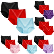 Fesfesfes Women Underwear Pack 3pcs Briefs Comfortable Cotton High Waist Underwear Women Plus Panties Plus Size Panties