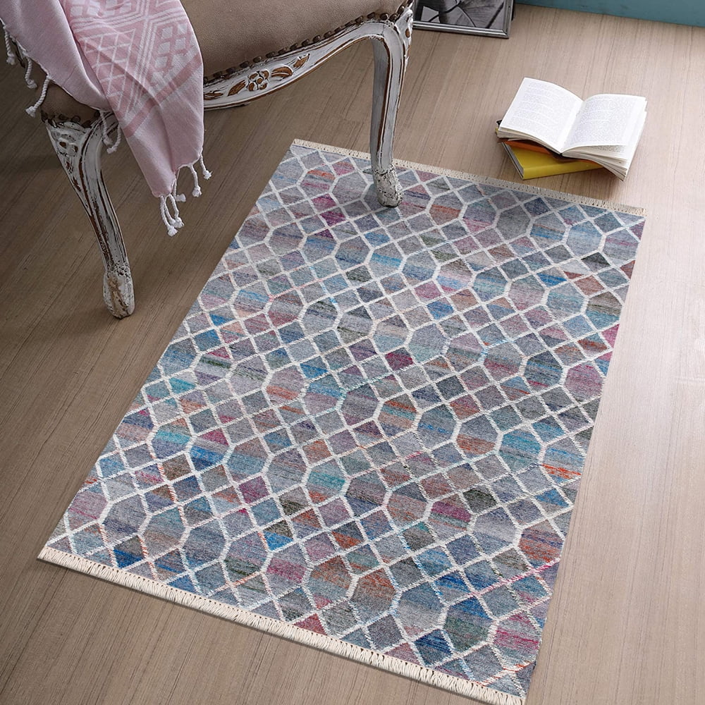 Ox Bay Finley Modern Geometric Handwoven Area Rug, Multi, 4' x 6'