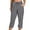 Gray, variant on cocolona Womens Summer Capri Pants Elastic Waist Drawstring Straight Cargo Pants Outdoor Casual Hiking Pants with Pockets