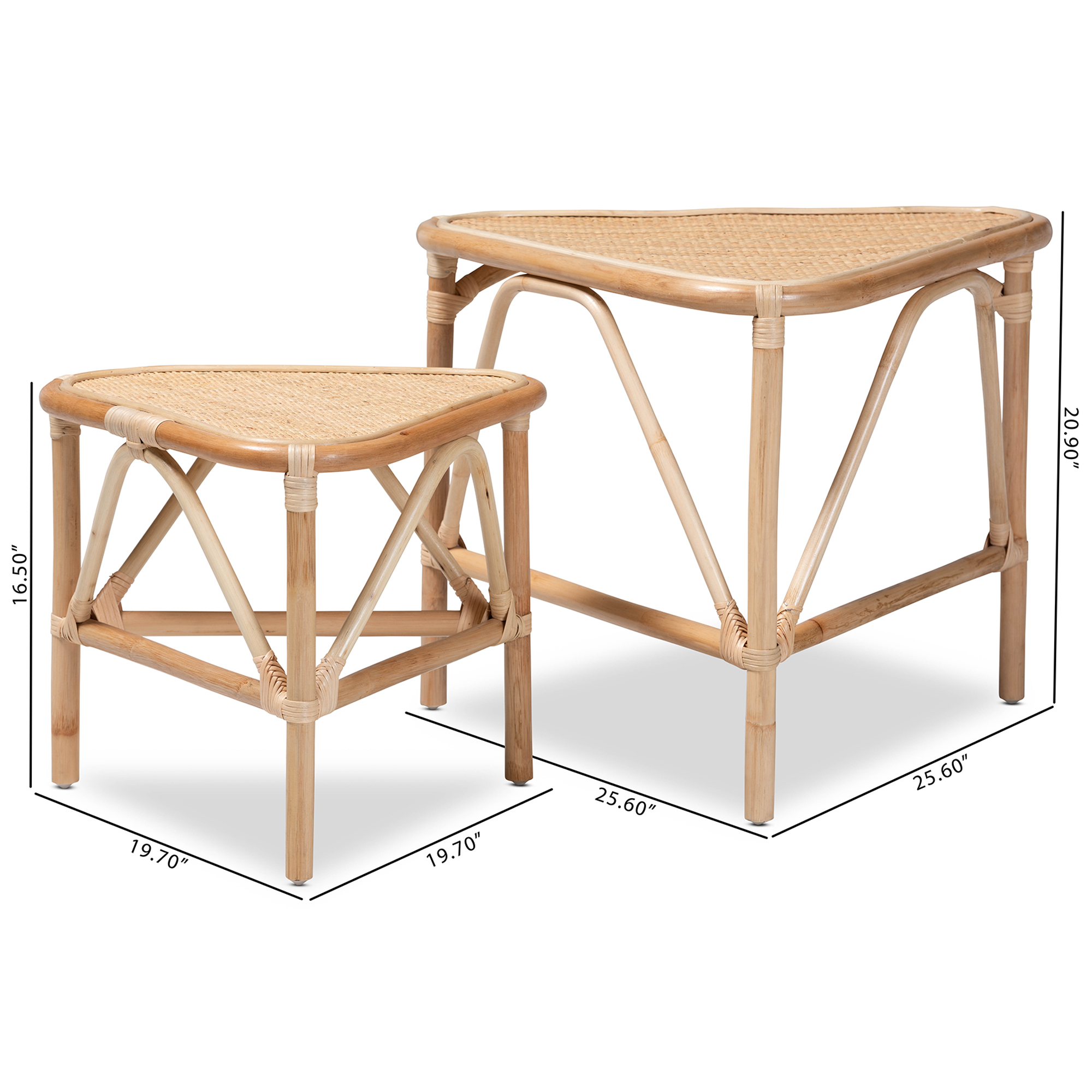 bali & pari Jayden Rattan BOHO End Table, Natural Brown