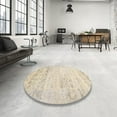 thumbnail image 3 of Ahgly Company Indoor Round Contemporary Light French Beige Brown Abstract Area Rugs, 7' Round, 3 of 6
