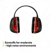 3M PELTOR X3A Over-the-Head Earmuffs, 28 dB NRR, Black/Red, 1 pair