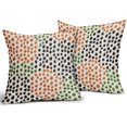 thumbnail image 2 of Black Orange Green Pillow Covers 16x16 Set of 2 Fall Colored Art Dot Decorative Throw Pillows Trendy Print Outdoor Pillowcase Holiday Seasonal Cushion Cover Linen Pillow Case Decor for Sofa Couch Bed, 2 of 6