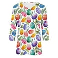 thumbnail image 5 of lcziwo Ofertas en Walmart Womens Plus Size Tops Easter 3/4 Length Sleeve Shirts Fashion Eggs Graphic Tees Shirt Casual Crew Neck Pullover Blouse Multicolor L, 5 of 6