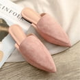 thumbnail image 4 of Women's Spring Autumn Solid Suede Pointed Toe Flat Mule Shoes, 4 of 4