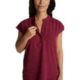 thumbnail image 6 of Healing Hands Scrub Top for Women Modern Fit Tee with 2 Pockets, Moisture Wicking, 360° Stretch and Quick Dry Fabric Plus Size 2352, 3XL, Wine, 6 of 7