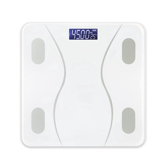 COWIN Smart Digital Body Fat Scale Rechargeable Bluetooth Connection Electronic Bathroom Scale Personal Bathroom Scale 180kg Capacity Minimalist Design White Edition, White