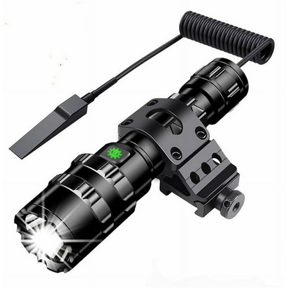 Tactical Flashlight 3000 Lumens Super Bright L2 LED Flashlight USB Rechargeable 5 Lighting Modes Picatinny Rail Mount and Pressure Switch for Outdoor Fishing [Cla