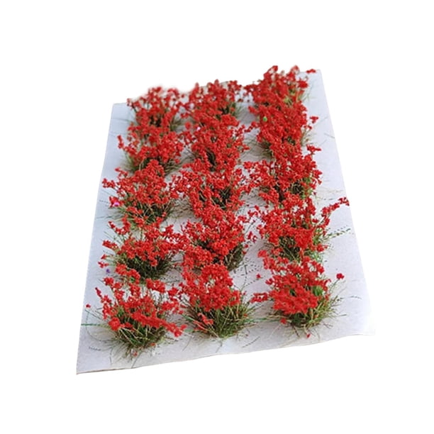 Césped artificial en miniatura para decoración de racimos de flores. Rojo