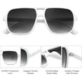 thumbnail image 4 of FEISEDY Retro Square Aviator Sunglasses Women Men 70s Vintage Trendy Plastic Frame Sun Glasses B4158, 4 of 14