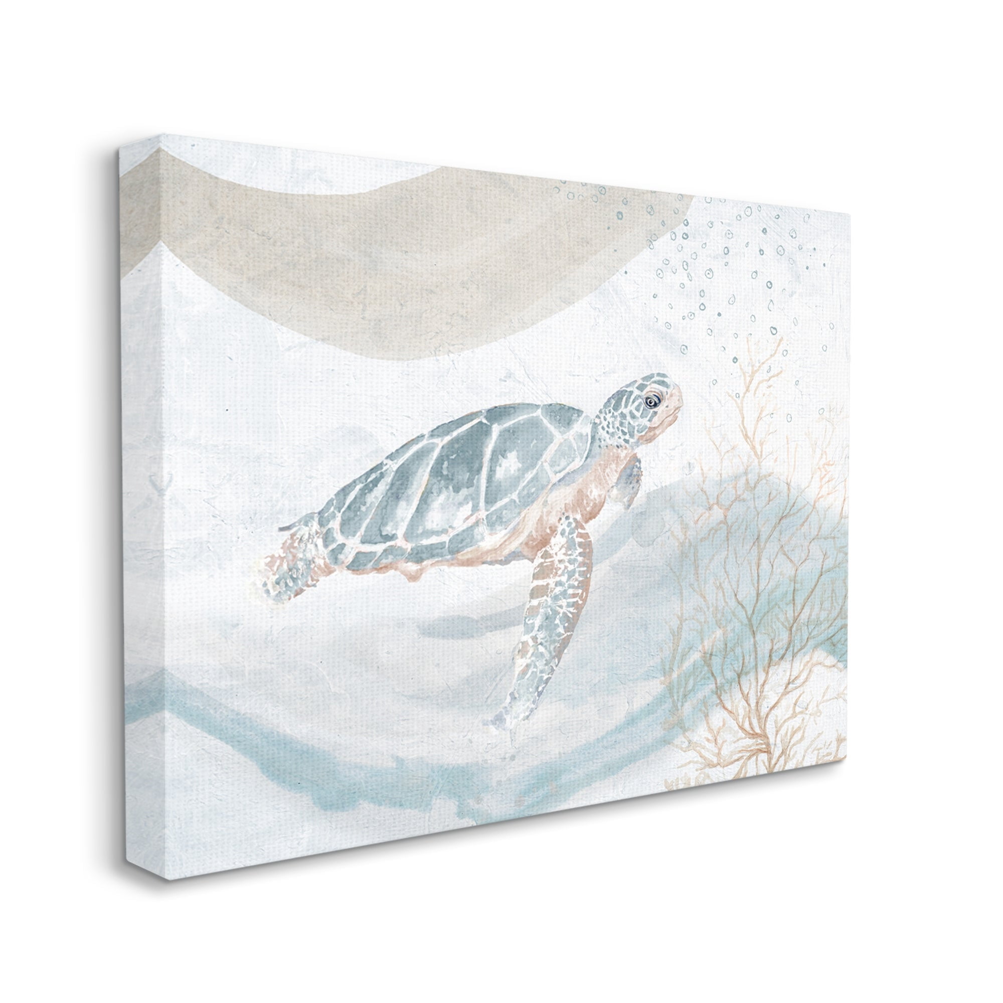 Stupell Industries Drifting Sea Turtle Serene Ocean Wave Atmosphere Painting Gallery Wrapped Canvas Print Wall Art, Design by Patricia Pinto