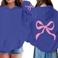 thumbnail image 1 of GiLiling Chandail à Capuchon avec Nœud pour Filles, Chandail en Molleton Graphique Mignon à Imprimé Léopard pour Enfants, Chandail à Capuchon Décontracté, Haut à Manches Longues Col Rond (Bleu Foncé, 5-6 Ans), 1 of 8