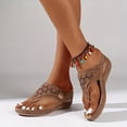 thumbnail image 6 of Women's Solid Color Thong Sandals, Slip On Platform Casual Slides, Buckle Belt Soft Sole Summer Wedge Slides, 6 of 12