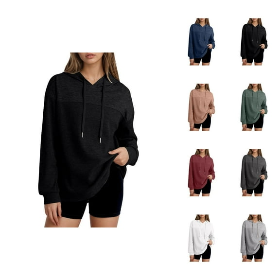 Waffle Knit Hoodies for Women 2025 Fall Winter Long Sleeve Casual Plain Hooded Sweatshirt Pullover Tops