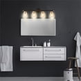 thumbnail image 2 of ExBrite 33.5" 4-Light Metal Vanity Light with Clear Glass Shades in Black, 2 of 7