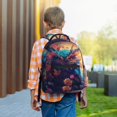 thumbnail image 6 of Yiaed Colorful Feather Owl Print School Backpack College Backpack Daypacks for Students High School Spacious and Durable Daypack for Work and Travel-One Size, 6 of 6