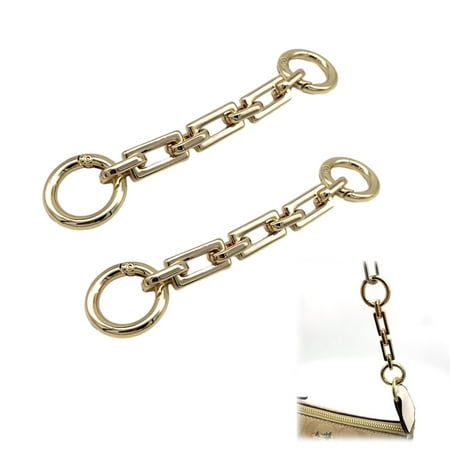 2pcs Purse Strap Extender Bag Extender Chain Oblong Shape Replacement Purse Chain Extender Bag Charms for Crossbody Bag Purse Shoulder Handbags-Gold color