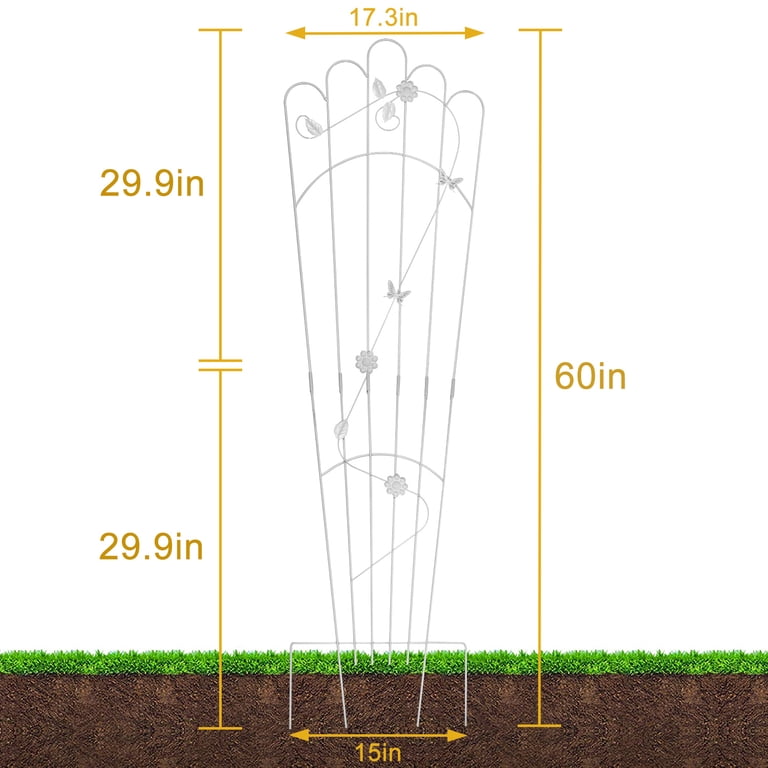 Urban Deco Metal Garden Trellis for Climbing Plants, 60 Inch, 2 Pack photo 6