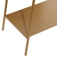 thumbnail image 5 of DecMode 32" x 32" Gold Metal 1 Shelf Console Table with Shaded Glass Top, 1-Piece, 5 of 8