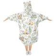 thumbnail image 2 of FORMRS Wearable Blanket Hoodie with Sleeves for Kids Cozy Flannel Sweatshirt, Watercolor Forest Pattern, 2 of 7