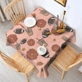 thumbnail image 2 of Pink Football and Drinks Pattern Square Tablecloth,Waterproof Square Table Cover,Wipeable Spillproof Washable Table Cover for Home Kitchen Party Decor 42"X42"(107x107cm), 2 of 6
