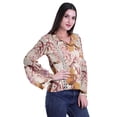 thumbnail image 2 of Moomaya Womens Collar Kurta Kurti Lace Detail Printed Full Sleeve Top Tunic, 2 of 6