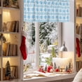thumbnail image 3 of Valances for Windows Winter Snowflakes Stars Rod Pocket Short Curtain for bathroom living room bedroom Deep Blue Striped 1 Panel 54x18in, 3 of 7