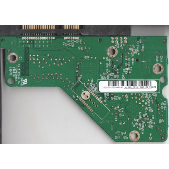 WD800AAJS-00L7A0, 2061-701590-X02 AE, REV B, WD SATA 3.5 PCB