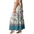 thumbnail image 4 of LWavelet Women's Daisy Floral Print Tiered Maxi Skirt, Elastic Waist with Pockets, Cute Spring & Mother's Day Long Skirt Light Blue M, 4 of 6