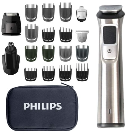 Philips Norelco Multigroom Men,S Beard Grooming Kit With Trimmer For Head Body, Face -Stainless Steel With Travel Case