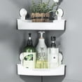 thumbnail image 1 of GOOHOCHY Wall Mounted Shower Shelf Shower Corner Basket White 1Pcs Storage for Renters, 1 of 8