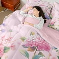 thumbnail image 4 of Castle Fairy Teens Flying Butterflies Twin Bedding Sets 7-Piece,Spring Garden Flowers Bedding Comforter Set Microfiber,Dreamy Princess Floral Breathable Sheet Sets,Lightweight Room Decor,Reversible, 4 of 8