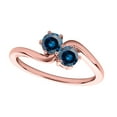 thumbnail image 1 of Mauli Jewels Engagement Rings for Women 1 Carat Two Stone Blue Diamond Wedding Enagement Ring 4 Prong-Setting 10k Rose Gold, 1 of 6