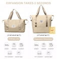 thumbnail image 2 of DAKIMOE Weekender Bags for Women, Travel Bag Carry on Gym Bag, Travel Duffle Bag with Wet Dry Pocket/Front Phone Pocket/Trolley Sleeve Pocket, Khaki, 2 of 9