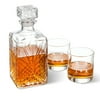 Personalized Bormioli Rocco Selecta Square Decanter with Stopper and 2 Low Ball Glass Set