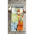thumbnail image 3 of Ambesonne Tree Quilted Bedspread Set 2 Pcs, Flowers 4 Season Theme, Twin Size, Multicolor, 3 of 3