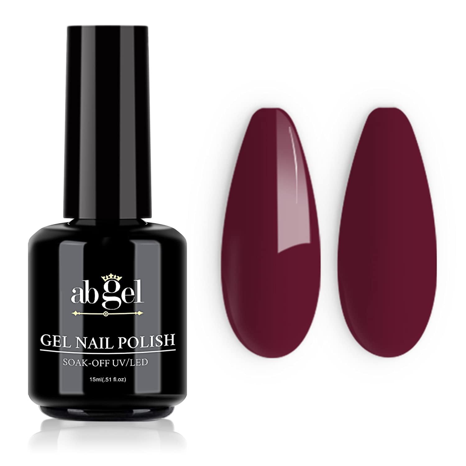 ab gel Burgundy Red Gel Nail Polish,15ml Soak Off UV/LED Gel Polish ...