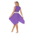 thumbnail image 2 of Haitryli Women Sleeveless Color Block Lyrical Modern Dance Dress Liturgical Praise Tunic Purple XL, 2 of 7