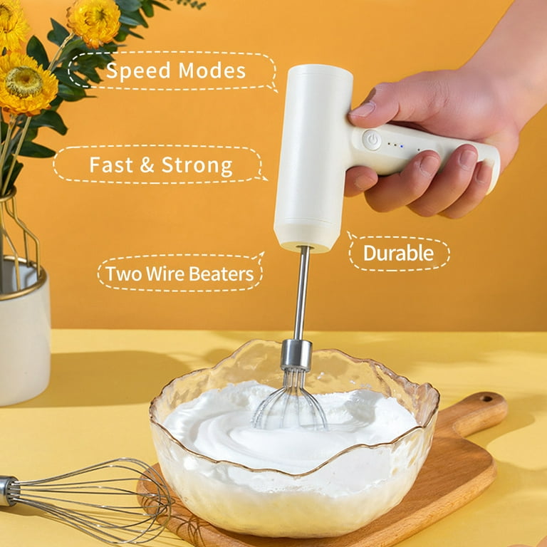 3 in 1 Wireless Electric Hand Mixer, stainless steel, 5-Speed USB  Rechargeable Cordless Handheld Mixer Maker for Coffee, Cappuccino, Baby  Food, Egg Beater, Cake, Baking Cooking (Multi Color)