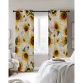 thumbnail image 3 of Summer Sunflowers Blackout Curtains, Light Blocking Print Window Curtains, Pastoral Rose Floral Farmhouse Vintage Thermal Insulated Window Drapes for Living Room 2 Panels, 104"W x 52"L, 3 of 9